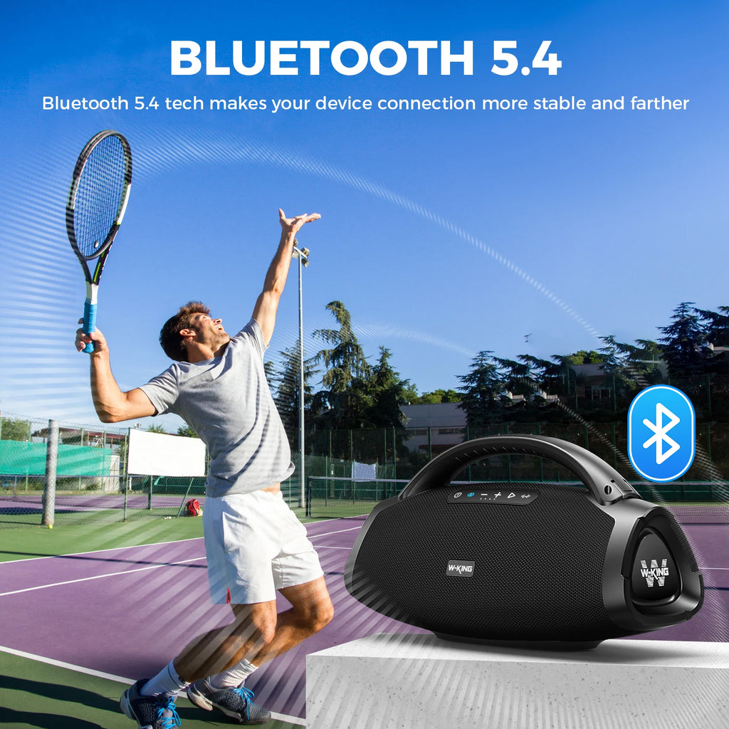 W-KING 330W Peak Wireless Boom Box Large Bluetooth Speaker 7.5" Subwoofer/IPX7 Waterproof Party Massive Bass for Outdoors