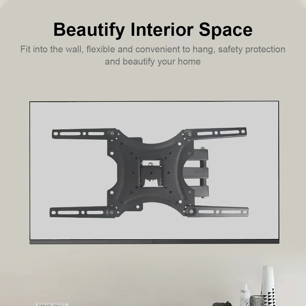 Soporte de pared universal para monitor de TV con brazos articulados, giro, inclinación, extensión y rotación para la mayoría de televisores planos y curvos de 17 a 55 pulgadas