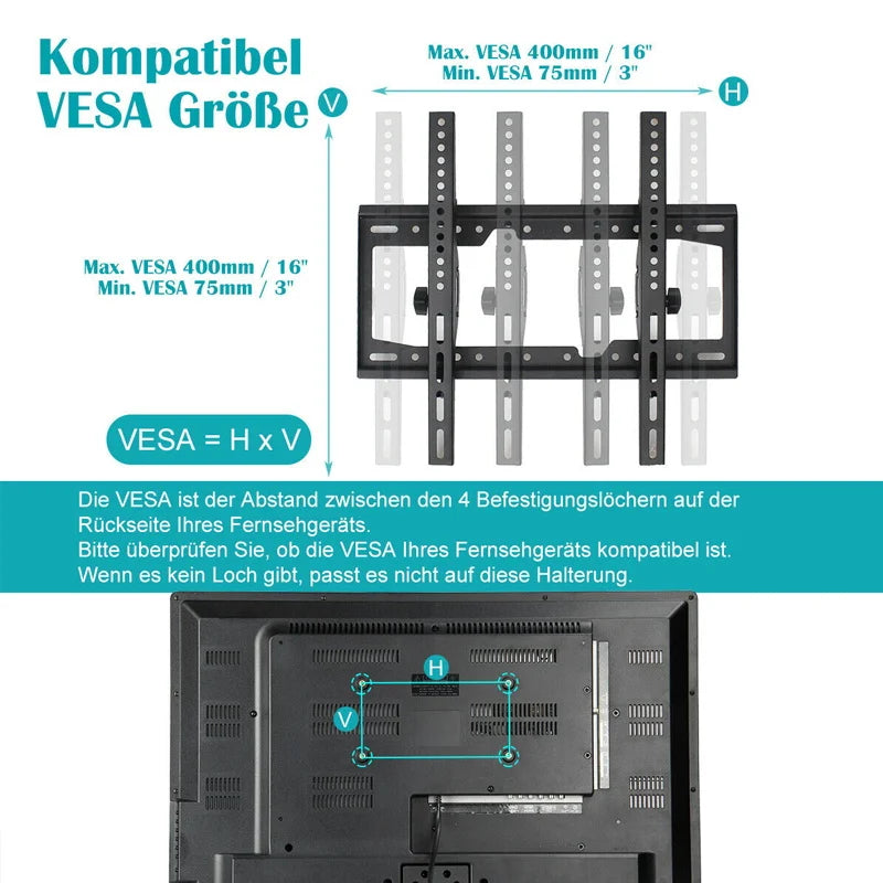 LED LCD TV Wall Mount Bracket Tilt Adjustable Strengthen TV Support 32-65inch Full Motion Wall Mount TVs Swivel Tilt Horizontal