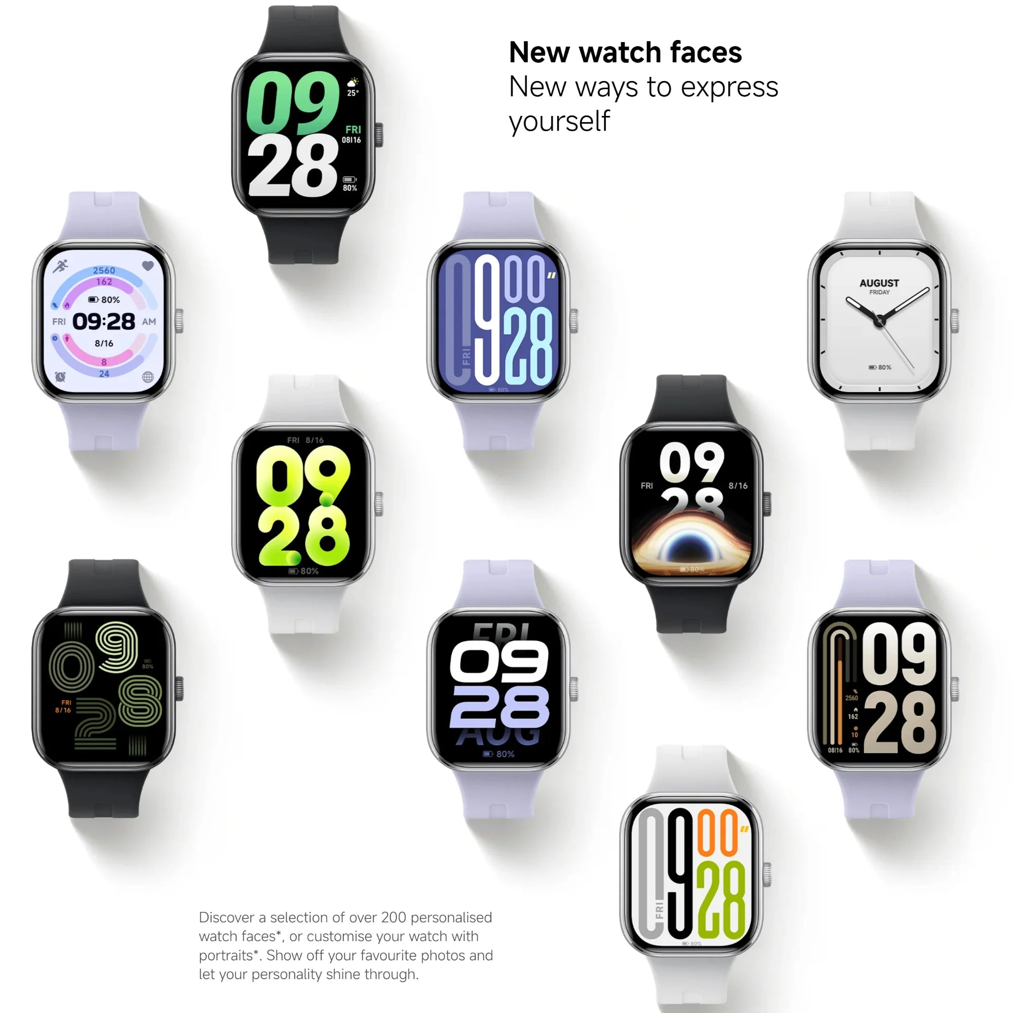 Xiaomi Redmi Watch 5 2.07" AMOLED 24 days Battery Life Bluetooth Calling 150+ Sports Mode Heart Rate Sleep Tracking 5ATM GPS