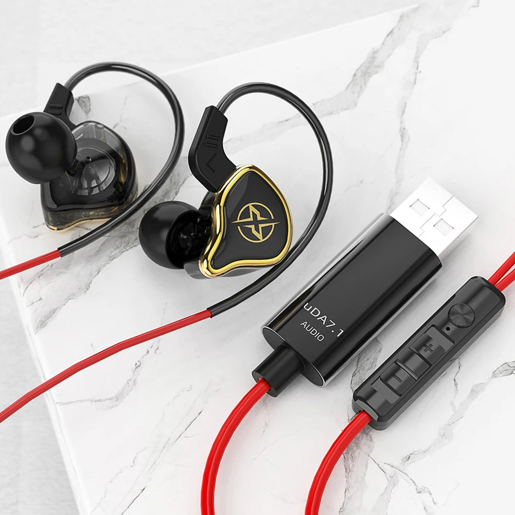 USB Gaming Headset With Microphone Wired Headphones Noise Cancelling PET Diaphragm 2.5m USB Cable for PC Computer PS4 PS5