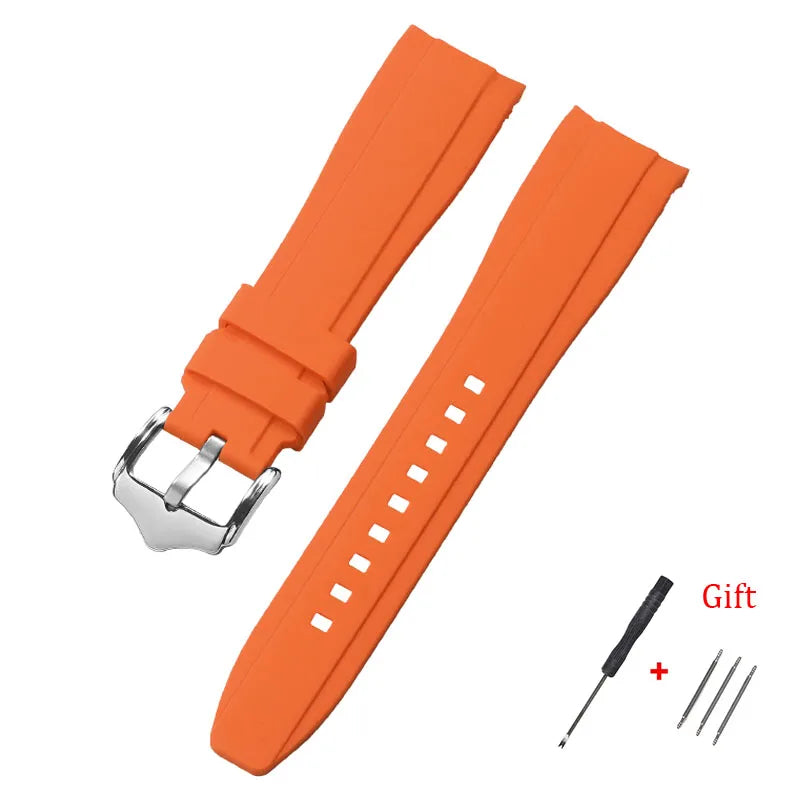 20mm 22mm Rubber Strap High Quality Curved End Silicone Watch Band for Swatch for Omega Moonswatch Bracelet Waterproof Wristband