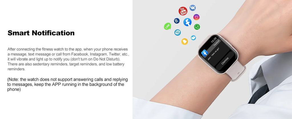 Smart Watch, Fitness Tracker Watch for Men Women, 1.69'' Touch Smartwatch Fitness Watch with Pedometer/Sleep Monitor.