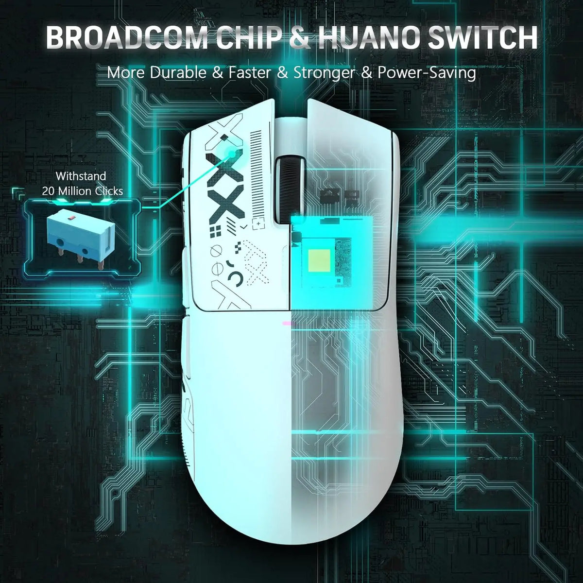 Gaming Mouse with Magnetic Charging Dock, PAW3311 Gaming Sensor