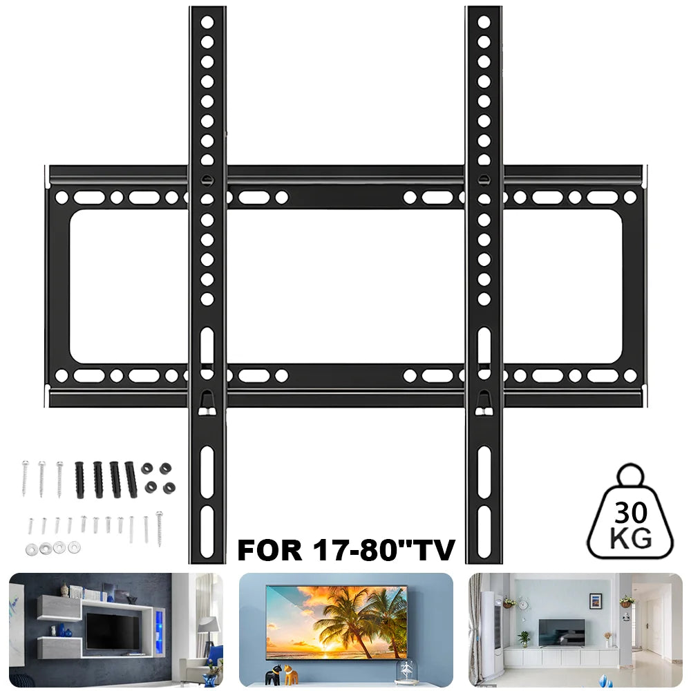 32-60 inch TV Wall Mount Bracket Universal Flat Panel TV Frame Adjustable TV Mount Monitor Holder with Level for LCD LED Monitor