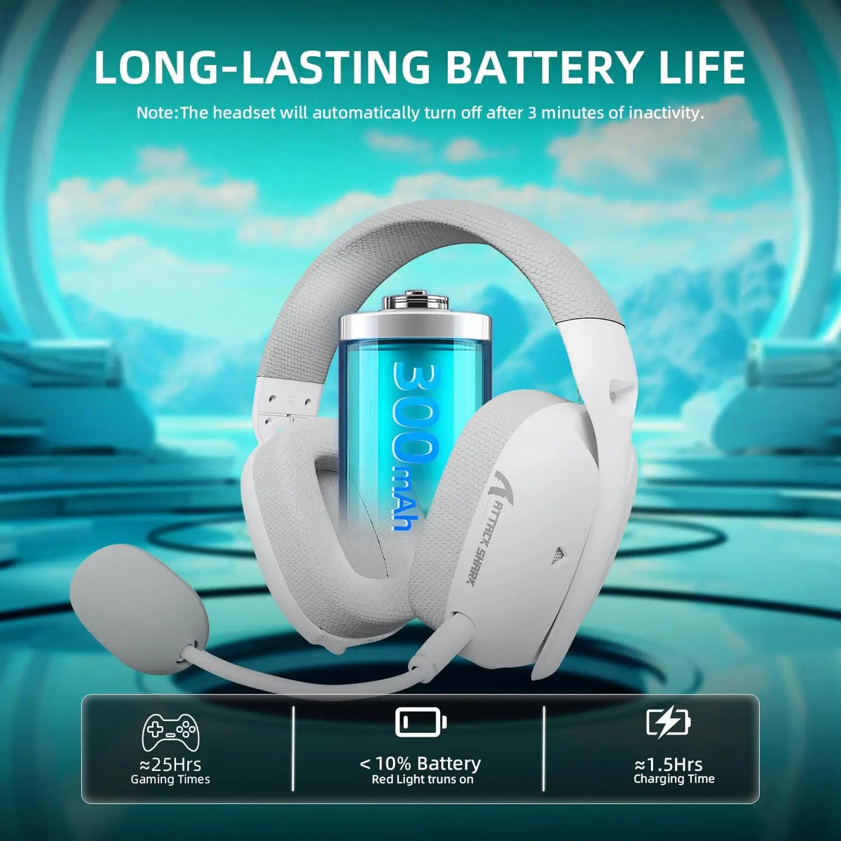 ATTACK SHARK L80PRO Wireless Gaming Headset Lightseed Tech- Built-in&Detachable Dual Microphone-Lightweight Headphone-Tri-Mode