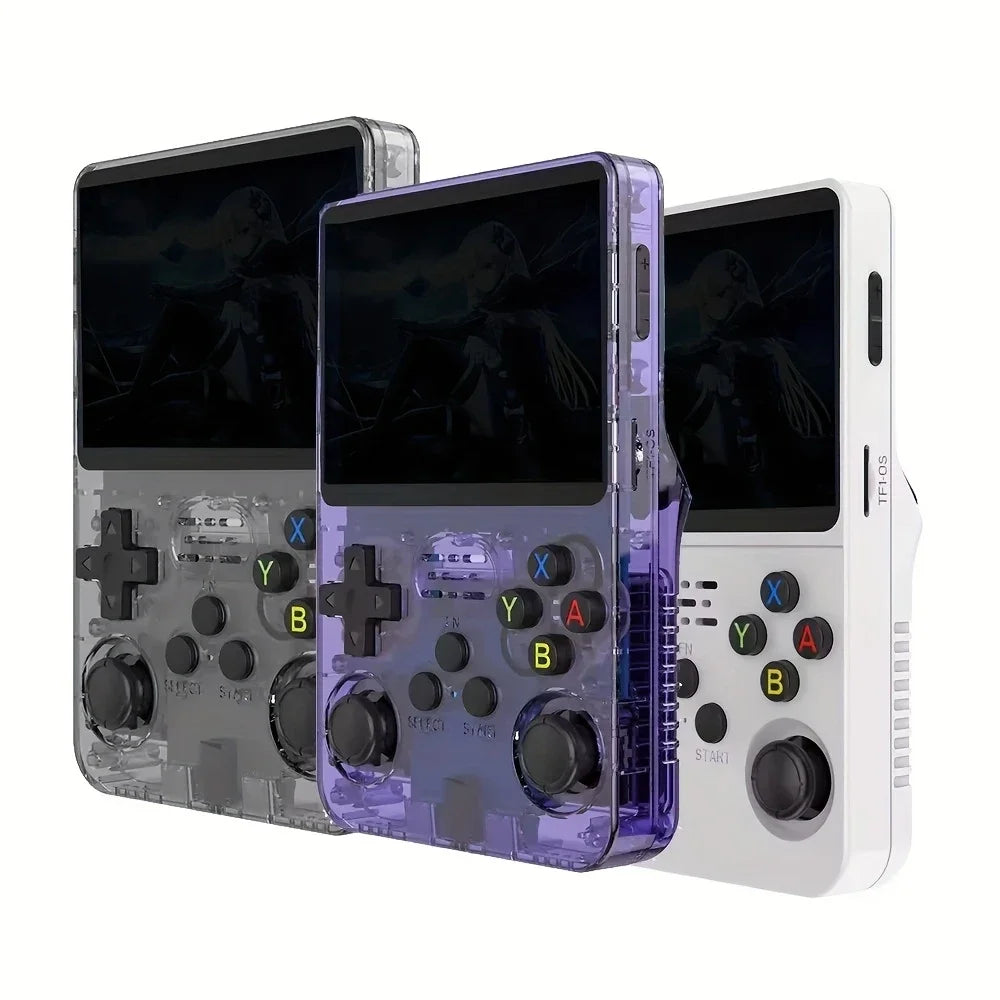 R36S Retro Video Handheld Device, Linux System, 3.5-inch IPS Screen, Built in 3000mAH Battery, Rechargeable Portable, 32G+64G TF