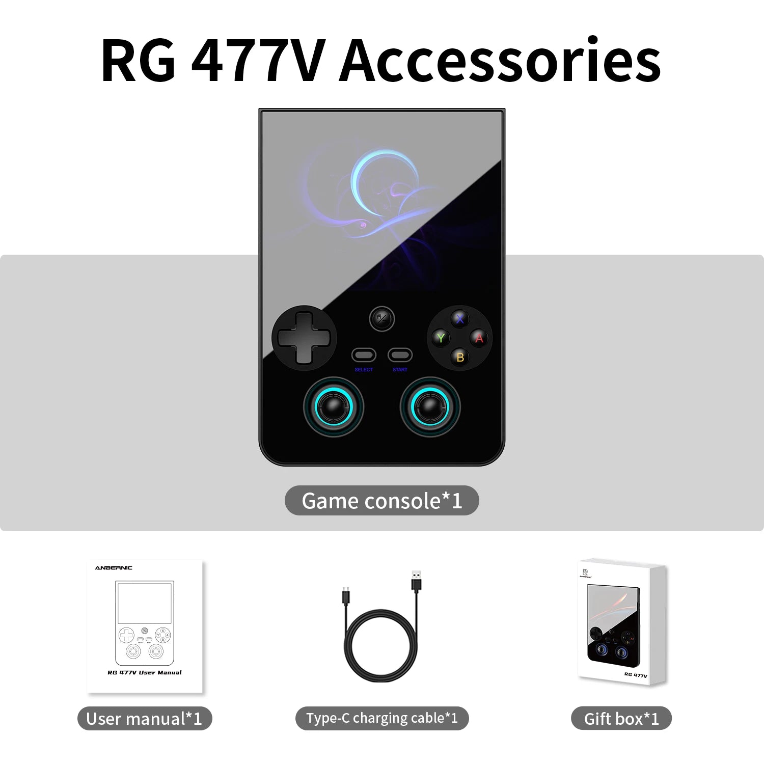 Anbernic RG 477V Retro Game Console Android 14 Dimensity 8300 Game Player 4.7' LTPS In-Cell Screen 5500mAh Wi-Fi 6E Hall Joystic