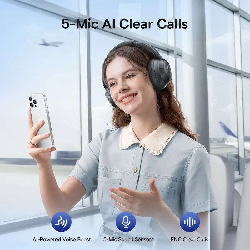 Baseus BH1/EH10 NC ANC Kabellose Kopfhörer 45dB Adaptive Hybrid-Geräuschunterdrückung Hi-Res LDAC Kopfhörer Bluetooth 6.0