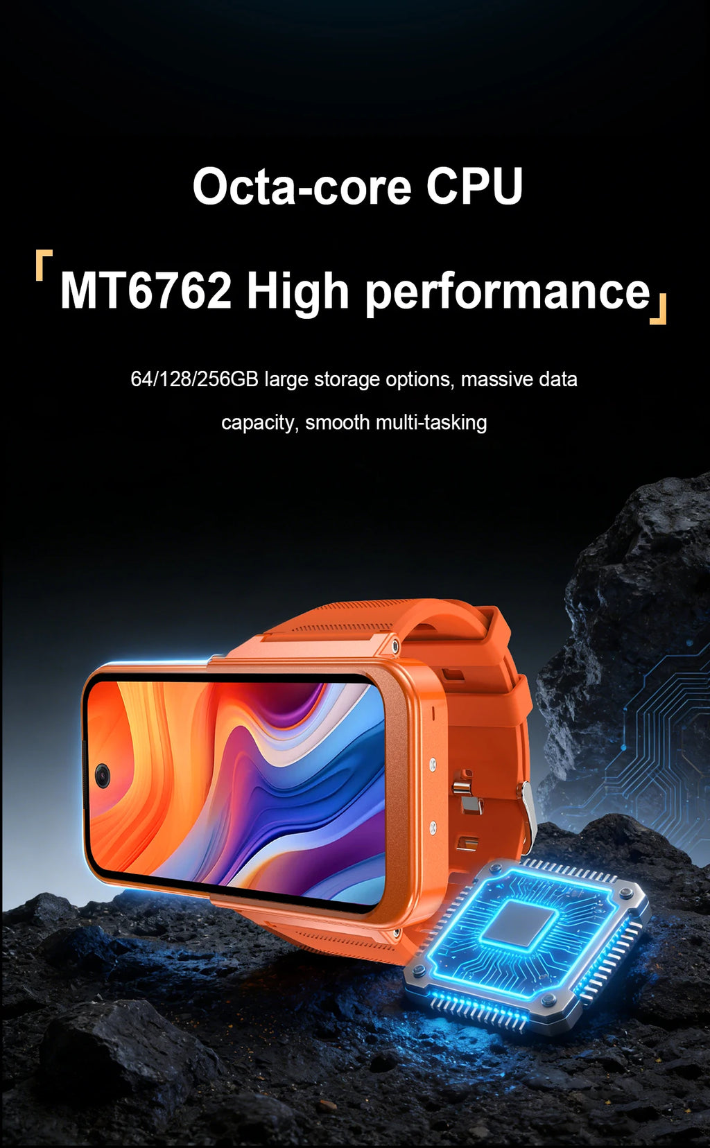 PG999 Smartwatch Phone Touch Screen 4G Wi-Fi GPS Dual SIM Dual StandbGlobal Connect Octa-Core Powerhouse HD Cameras Android 12