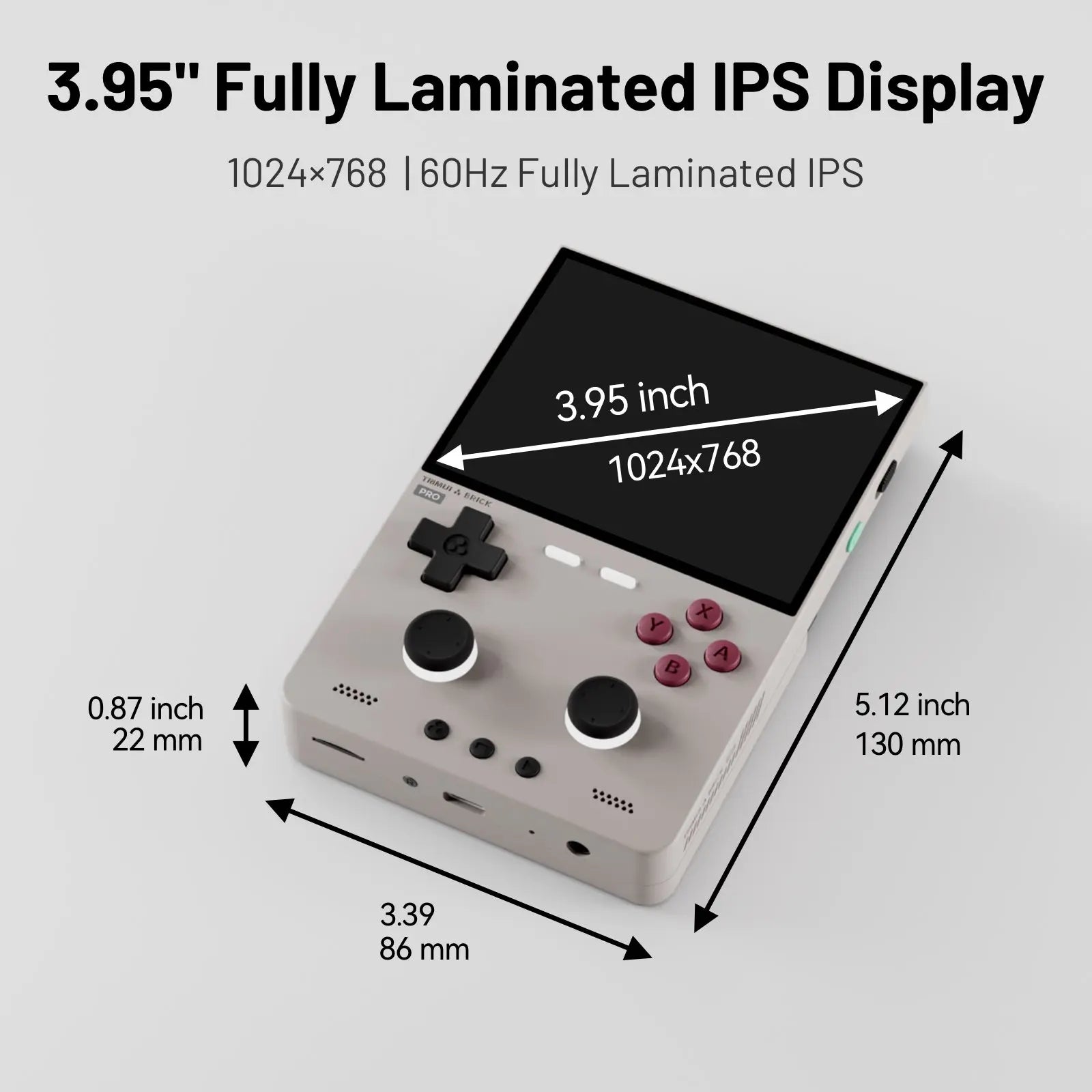 TRIMUI BRICK PRO Handheld Game Console 3.95'' IPS Screen RGB Top Light Dual Hall Joysticks  A133P Linux 4.9 System 5000mAhGifts