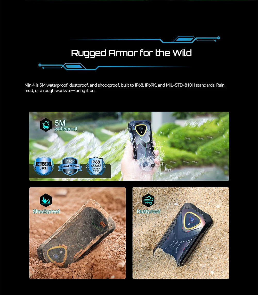[Ship From UK] Cubot KingKong Mini 4 4.7-Inch Display Rugged Smartphone 4700mAh 6GB+128GB NFC 48MP Camping Light Android 15