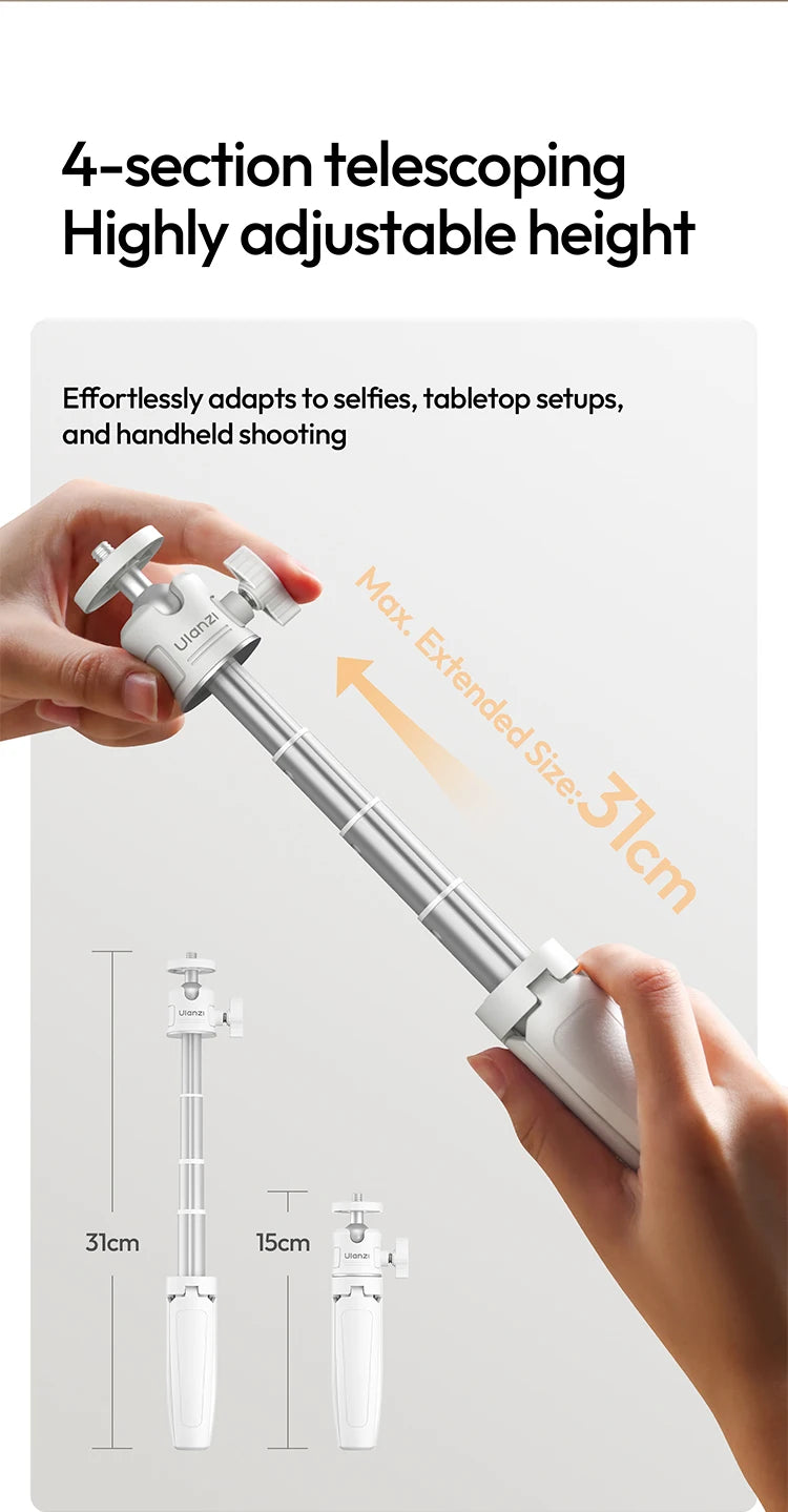 Ulanzi MT-08 Mini Tripod White Color Foldable Tripod Monopod  Mount 1/4'' Tripod Universal for DSLR Android iPhone Smartphone