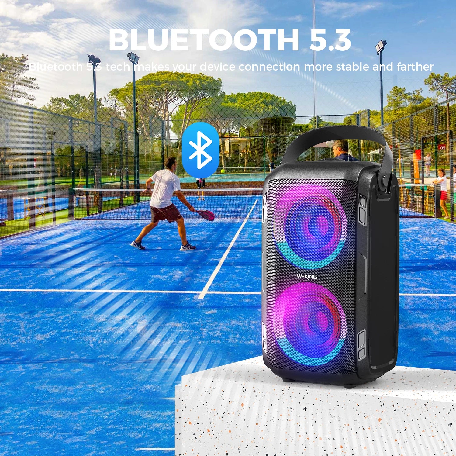 W-KING 180W Peak Party Large Bluetooth Speaker Bigest Boom Box Portable Wireless Removable Battery With Subwoofer USB Playback