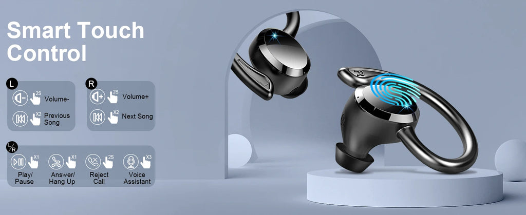 Wireless Earbuds, Bluetooth 5.3 Earbuds Stereo Bass, In-Ear Noise Cancelling Mic, Earphones IP7 Waterproof Sports, 40H Playback.