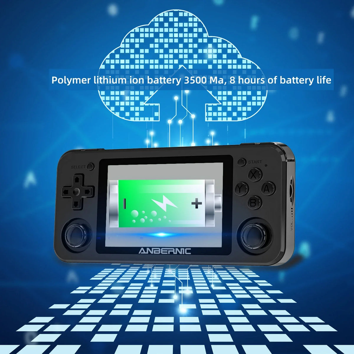 ANBERNIC RG351P Handheld Retro Game Console 3.5 Inch IPS Screen 64G TF Card 2500 Classic Games 3500 mAh Double 3D Rocker Gift