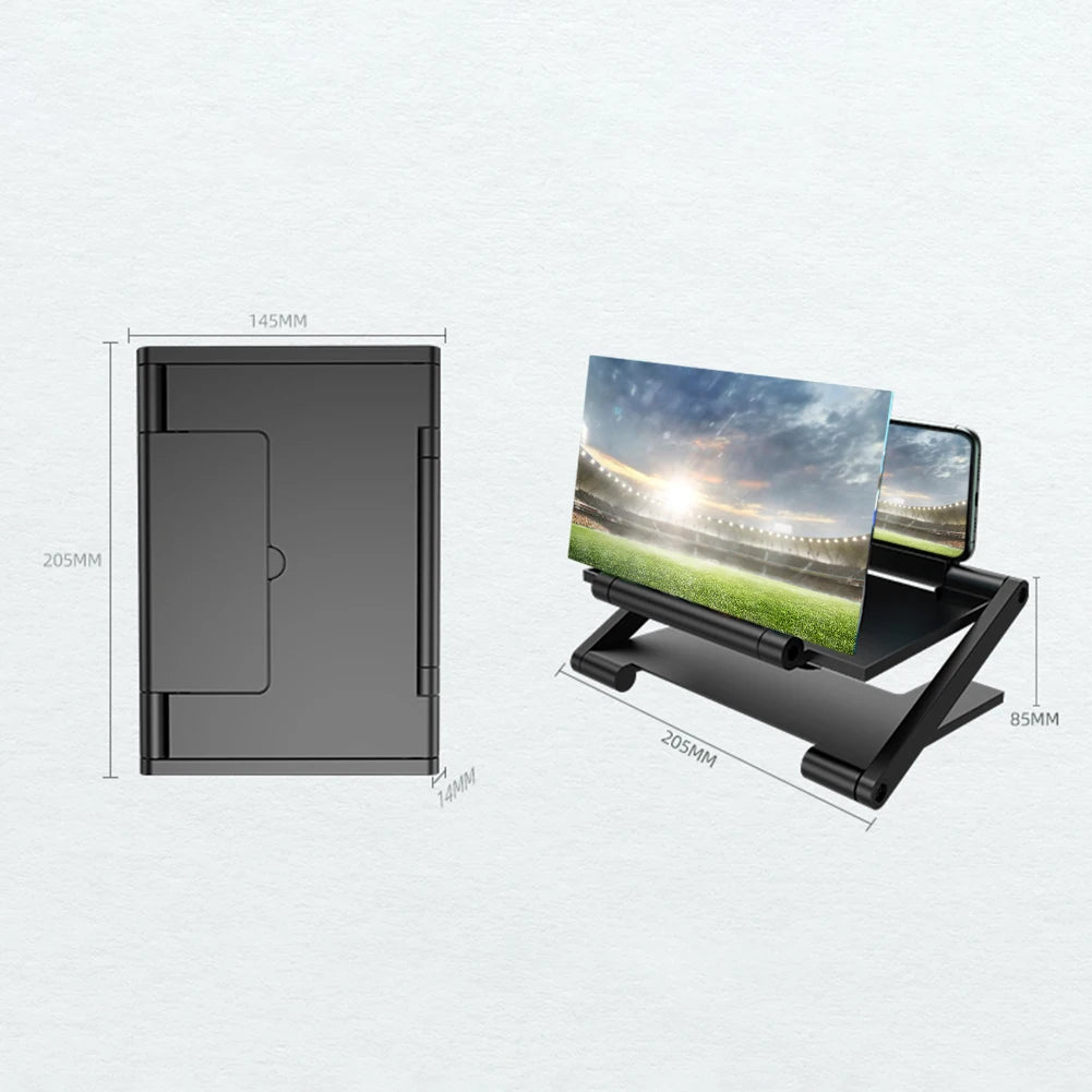 Foldable Mobile Phone Screen Magnifying Glass HD Video Magnifying Glass Folding Stand 8 inch 3D Phone Screen Amplifier Bracket