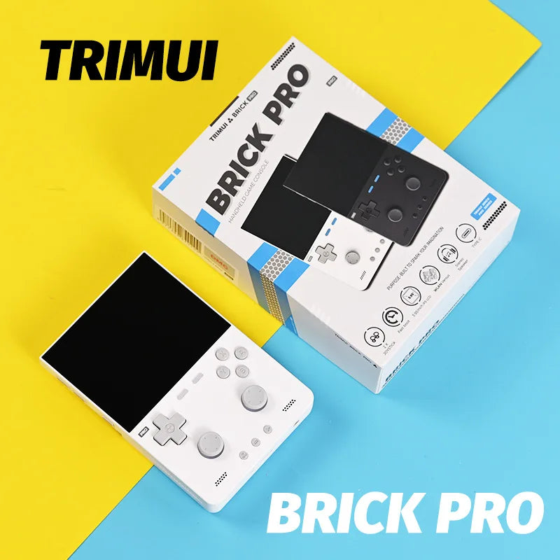 TRIMUI BRICK PRO Handheld Game Console 3.95'' IPS Screen RGB Top Light Dual Hall Joysticks  A133P Linux 4.9 System 5000mAhGifts