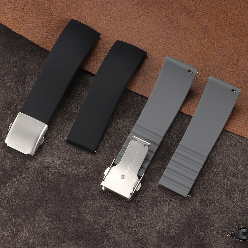 New Silicone Watch Strap 18mm 20mm 22mm 24mm for Seiko for Omega Universal Bracelet Quick Release Waterproof Rubber Wrist Band
