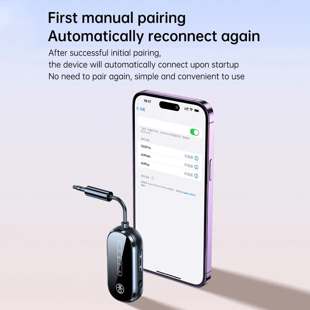 Bluetooth-Compatible Transmitter Receiver 3.5mm Supports 2 AirPods Or Headphones Wireless BT Receiver for Car PC TV Gym Switch