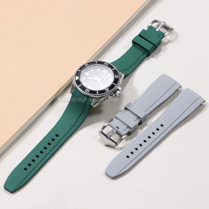 20mm 22mm Rubber Strap High Quality Curved End Silicone Watch Band for Swatch for Omega Moonswatch Bracelet Waterproof Wristband