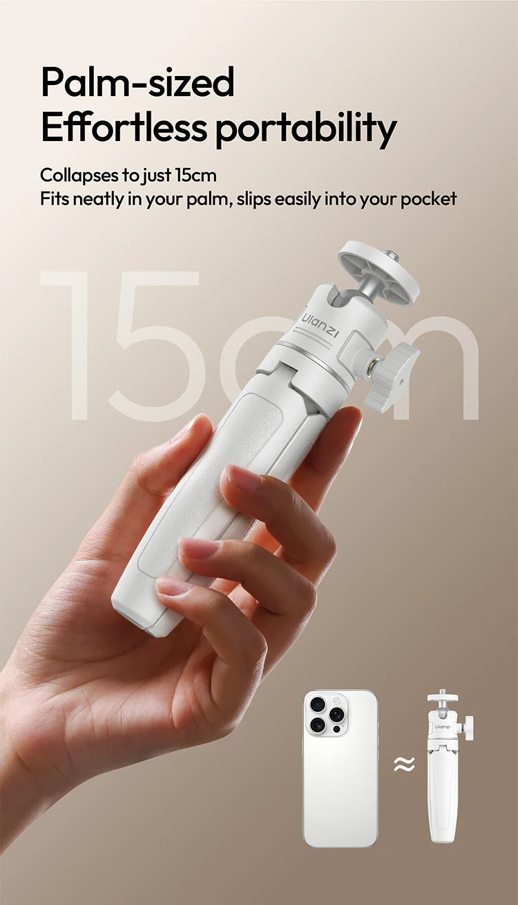 Ulanzi MT-08 Mini Tripod White Color Foldable Tripod Monopod  Mount 1/4'' Tripod Universal for DSLR Android iPhone Smartphone