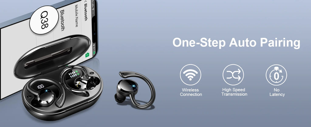Wireless Earbuds, Bluetooth 5.3 Earbuds Stereo Bass, In-Ear Noise Cancelling Mic, Earphones IP7 Waterproof Sports, 40H Playback.