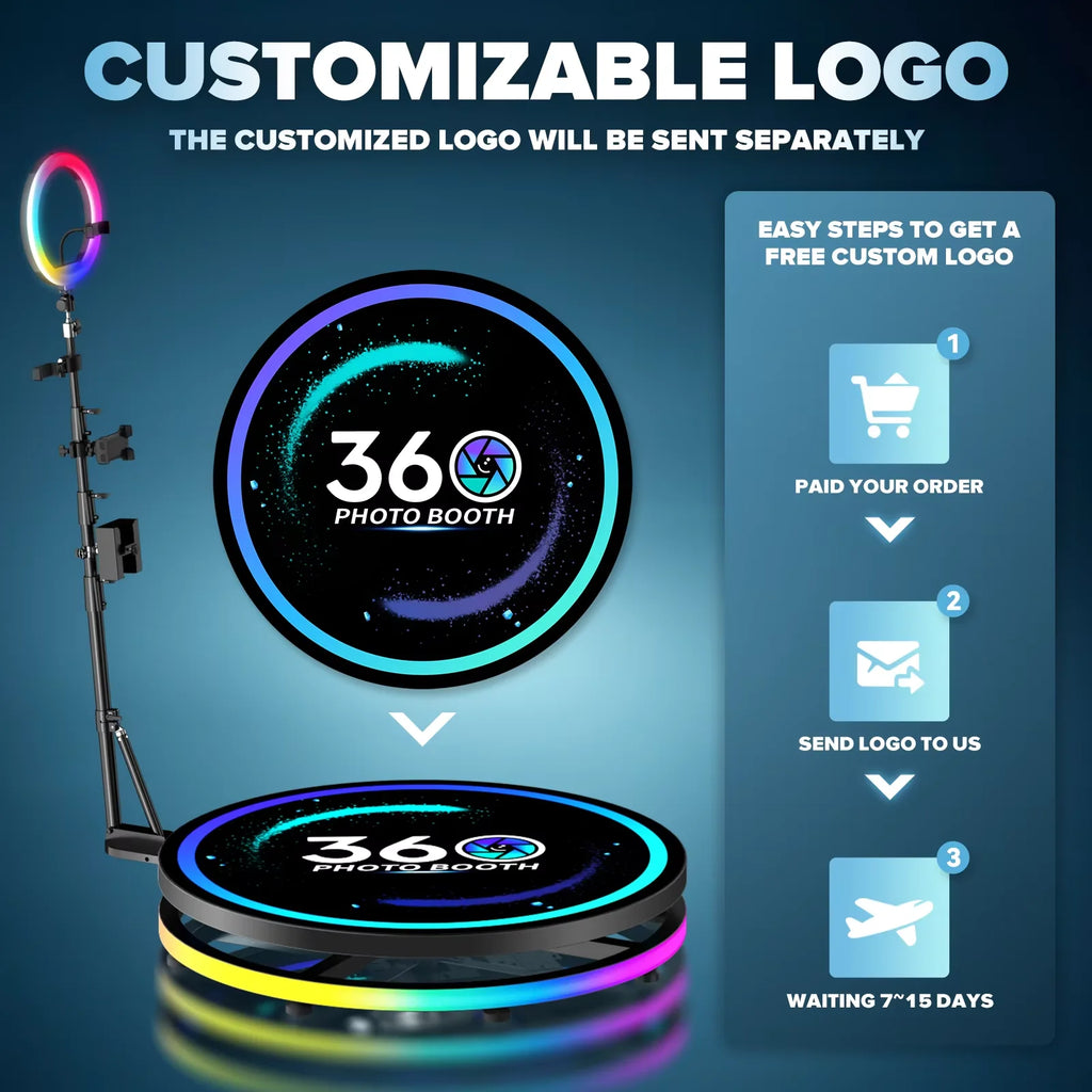 360 Photo Booth Machine w/ Flight Case & Battery Pack | Slow-Mo Camera Booth for Parties | Deluxe Suit Custom Options