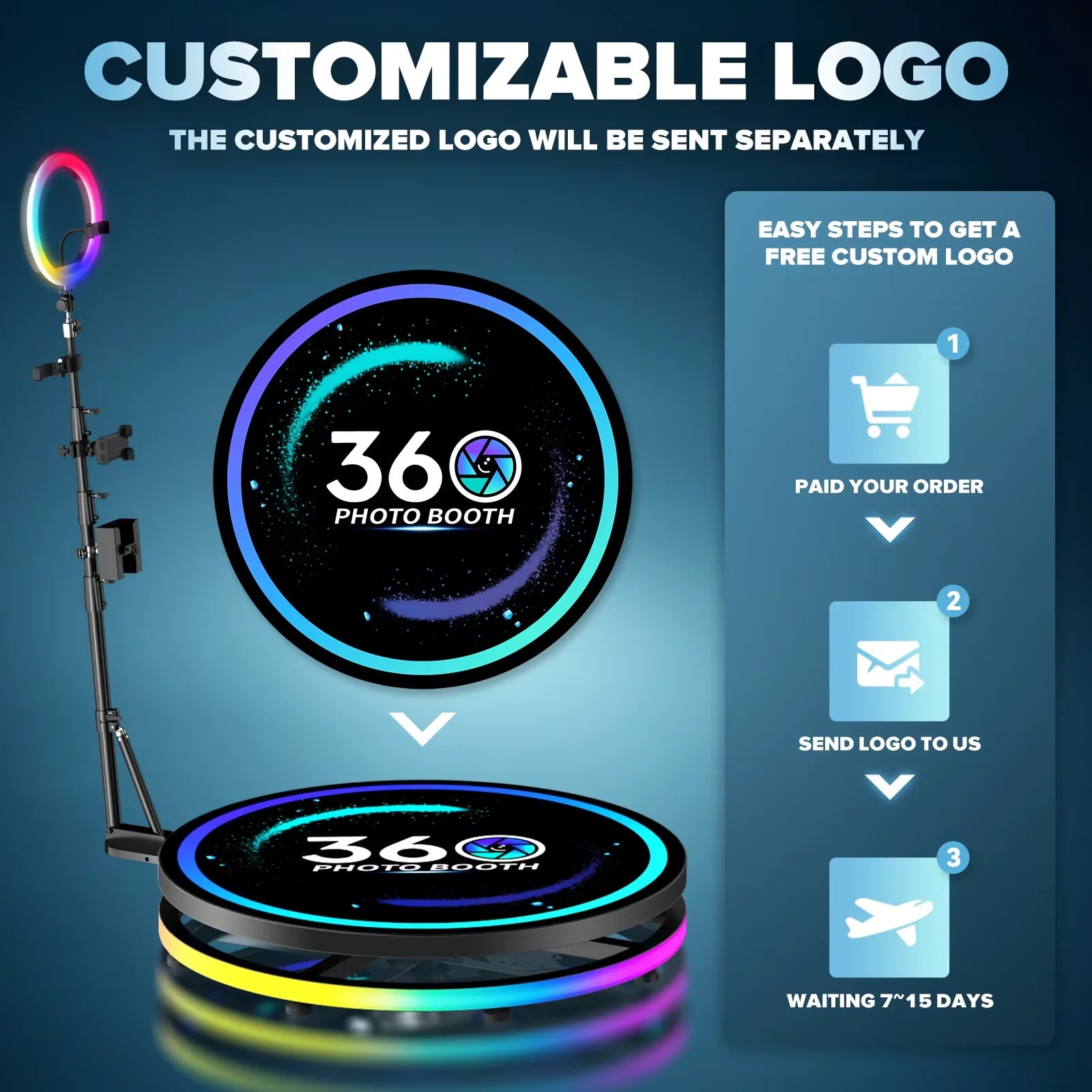 360 Photo Booth Machine w/ Flight Case & Battery Pack | Slow-Mo Camera Booth for Parties | Deluxe Suit Custom Options