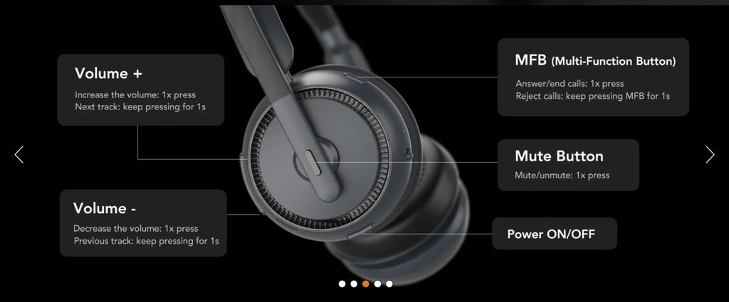 Nuroum Bluetooth 5.3 Wireless Headset with Noise Cancelling Microphone for Work Office Call Center, Mute Button Multi-Point Over Ear Headphones Handsfree Earphone for PC Laptop Computer Teams Zoom Meeting Remote Work Business