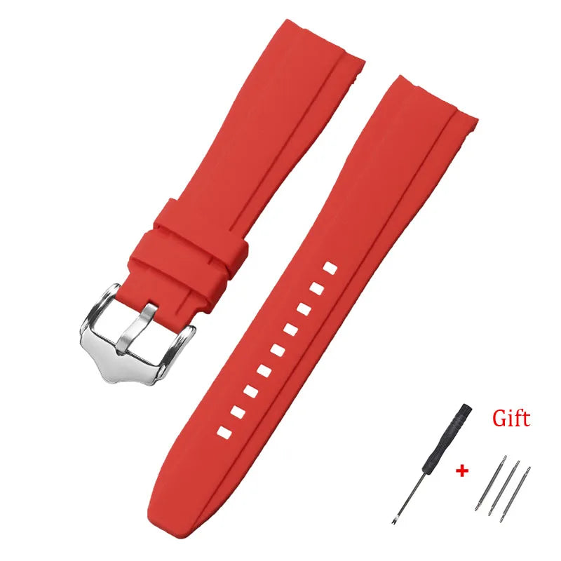 20mm 22mm Rubber Strap High Quality Curved End Silicone Watch Band for Swatch for Omega Moonswatch Bracelet Waterproof Wristband
