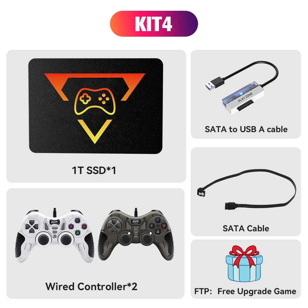Retro Gaming SSD for Switch/PS5/Xbox/PS4/PS3/PS2/WIIU 80+Emulators Launchbox＆Retrobat＆Playnite 16191 Games Console for PC/Lapt