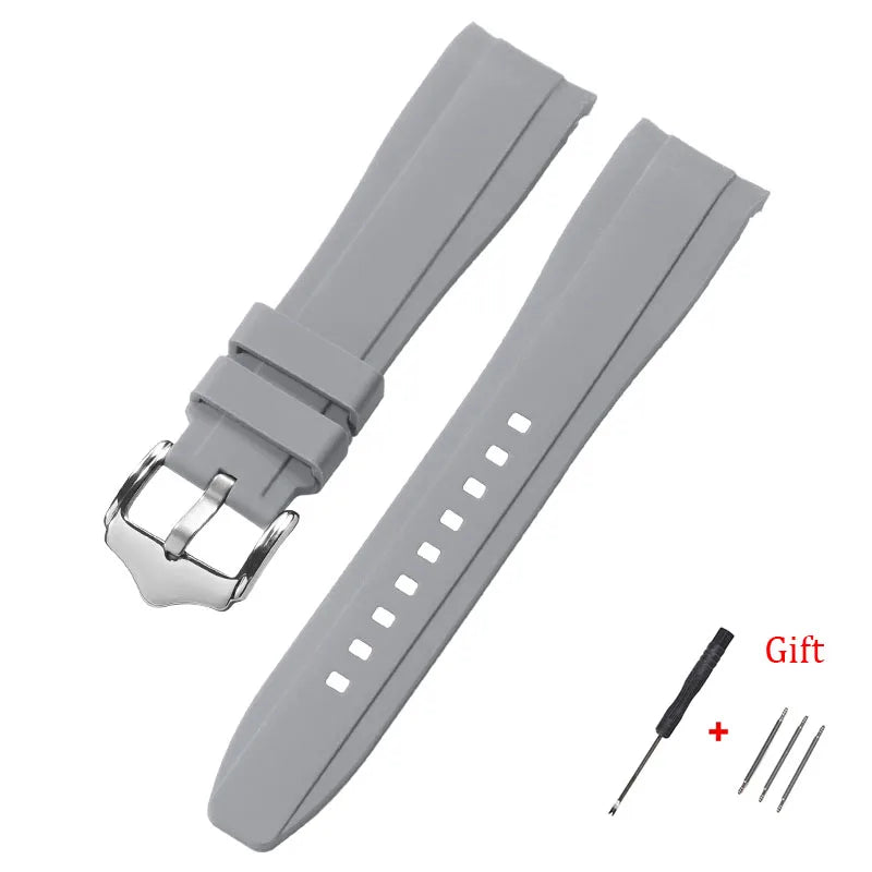 20mm 22mm Rubber Strap High Quality Curved End Silicone Watch Band for Swatch for Omega Moonswatch Bracelet Waterproof Wristband