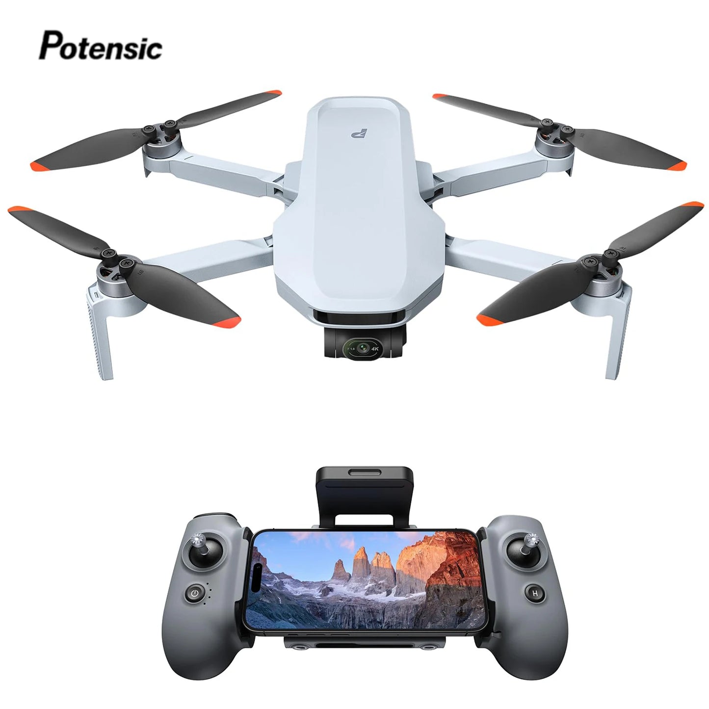 Potensic ATOM 2 Kameradrohne, 4K HDR Video, 8K Foto, 3-Achsen Gimbal, unter 249g, Vertikale Aufnahmen, 10-KM, KI Nachtaufnahme, KI Verfolgung