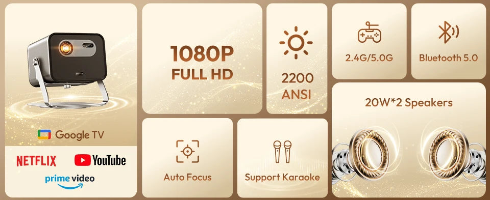 BYINTEK R90 Max Magic 4 Max Full HD 1080P Projector 4K Google TV 11.0  DLP 2200 ANSI Lumens 3D 4K Supported