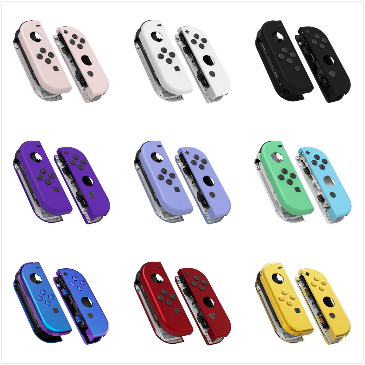 eXtremeRate DIY Replacement Shell Case for NS Switch & OLED JoyCon, Custom Controller Housing Cover With Full Set Buttons
