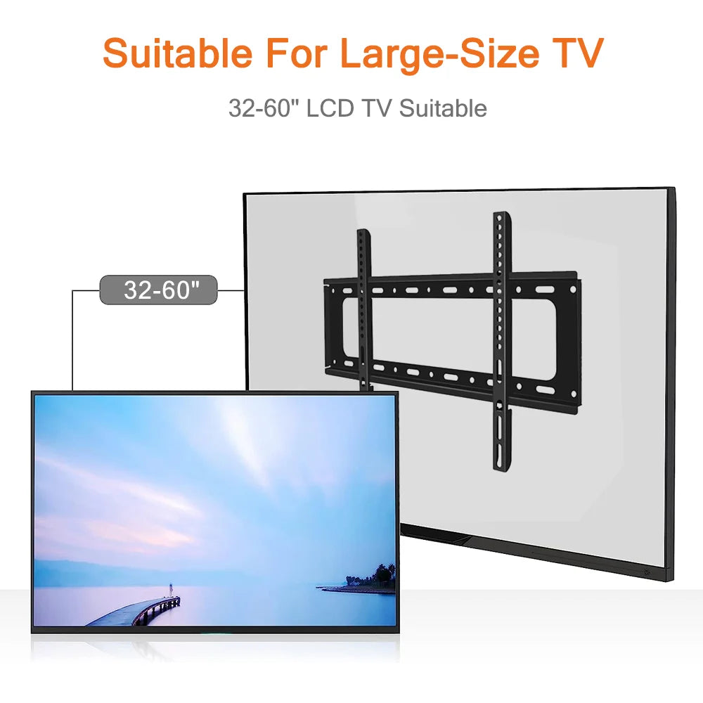 32-60 inch TV Wall Mount Bracket Universal Flat Panel TV Frame Adjustable TV Mount Monitor Holder with Level for LCD LED Monitor
