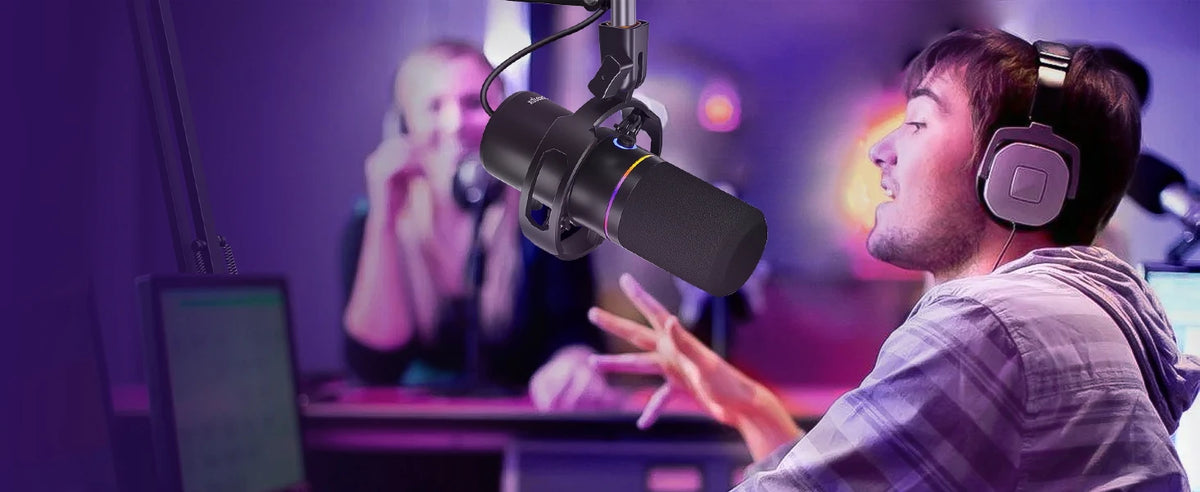 Dynamic Microphone Kit, RGB, Mute and Noise Cancelling Function, Volume