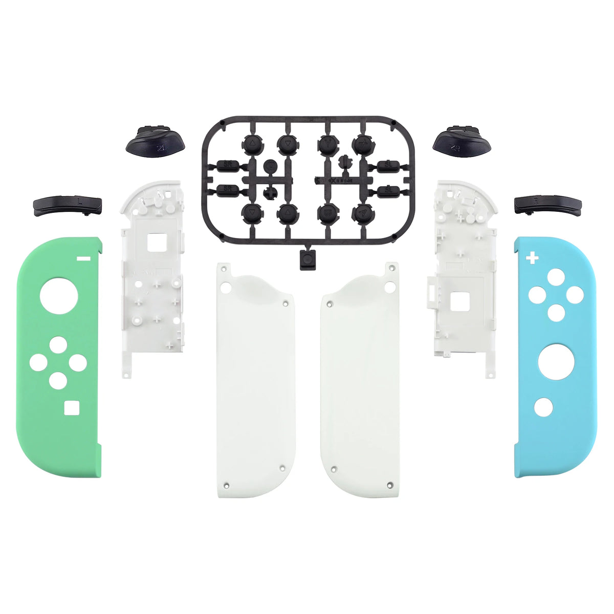 eXtremeRate DIY Replacement Shell Case for NS Switch & OLED JoyCon, Custom Controller Housing Cover With Full Set Buttons