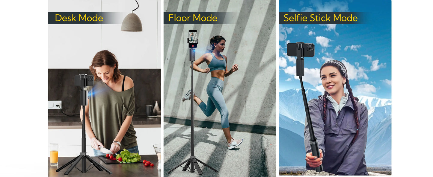 AOCHUAN Smart M3 Handheld Selfie Stick Equipped With AI Tracking And 360° Rotation Without Blind Spots For Smartphone Photograph
