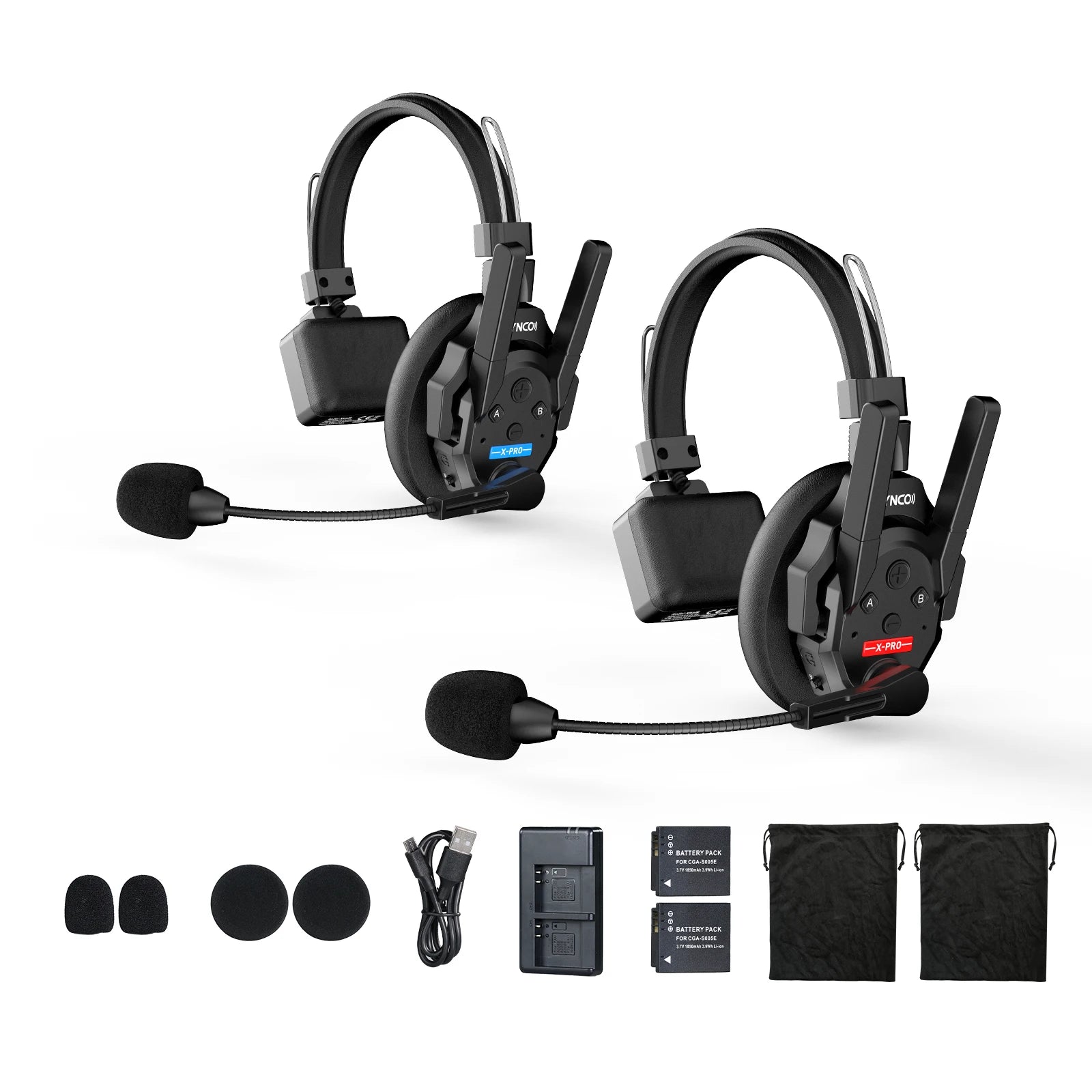 SYNCO XTALK XPRO 2.4G Wireless Intercom Headset 500m 5-Person Communication Noise Reduction for Live Broadcast & Video Shooting