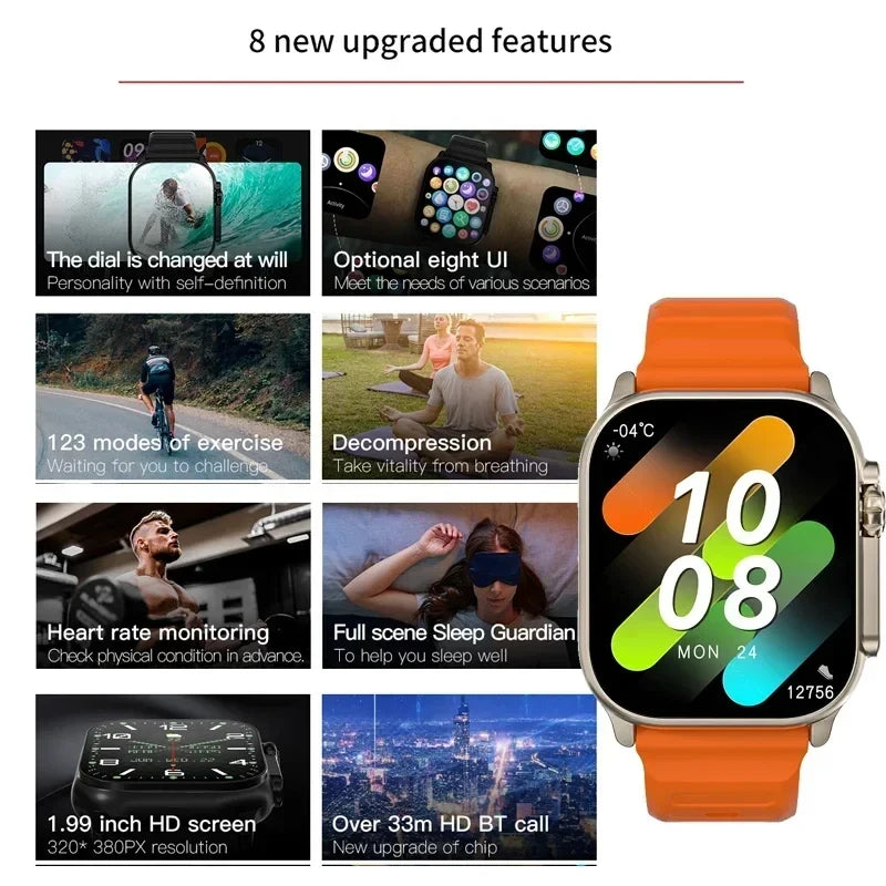 LAXASFIT T900Ultra Smartwatch Bluetooth-Anrufe Smartwatch Nachrichtenbenachrichtigung