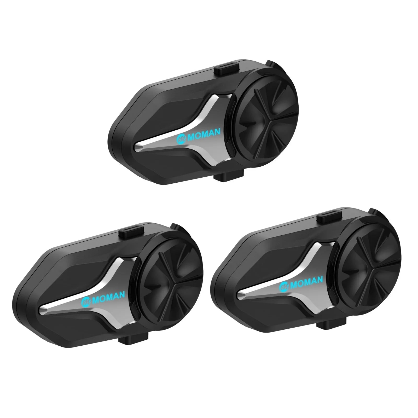 Moman Motorcycle Bluetooth Helmet Headset Intercom 1000mAh MOTO Communicator 2000m Interphone for 24 Riders IP65 Waterproof