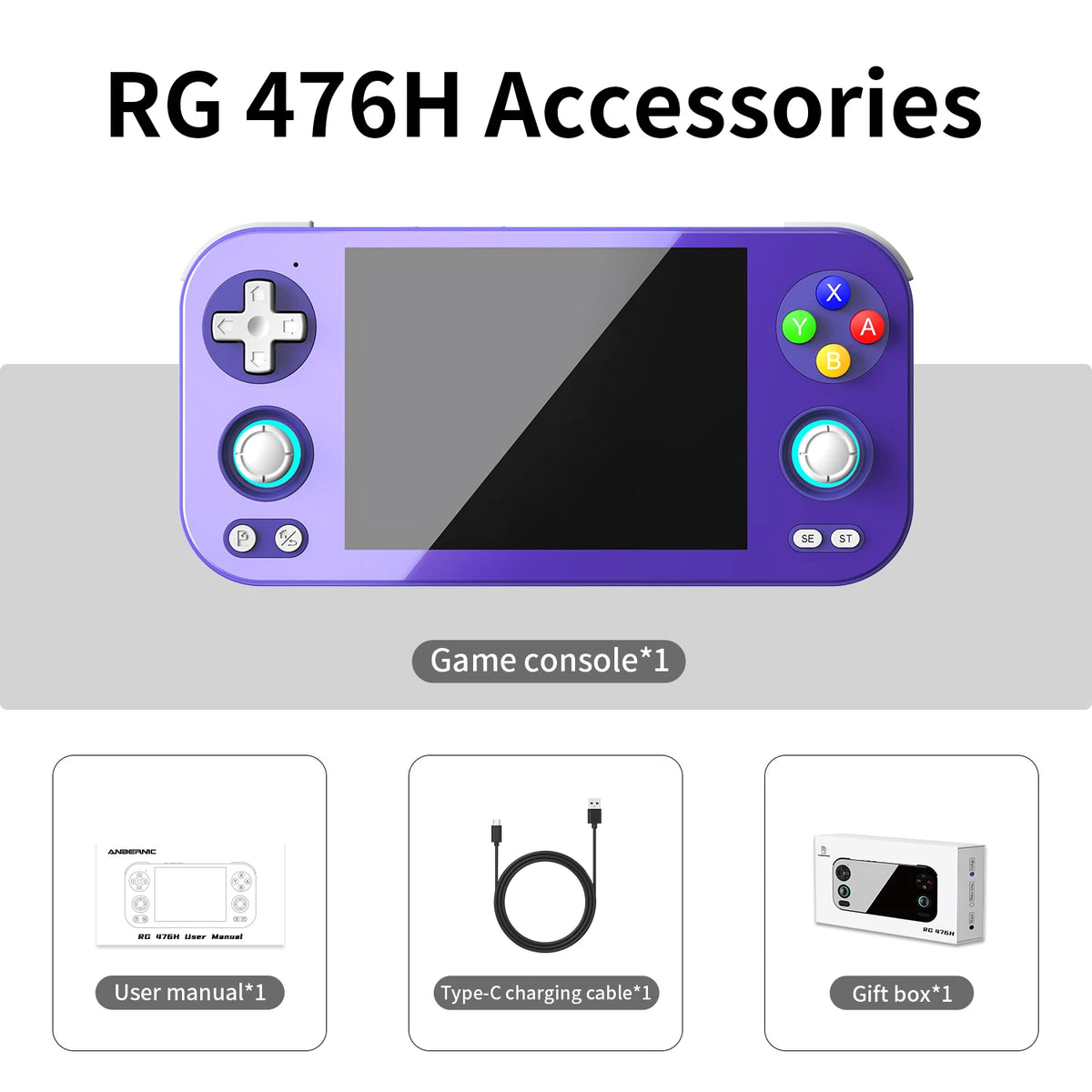 Anbernic RG 476H Retro Game Console 4.7-inch LTPS In-Cell Display Android 13 Unisoc T820 Processor Video Games RG476H Streaming