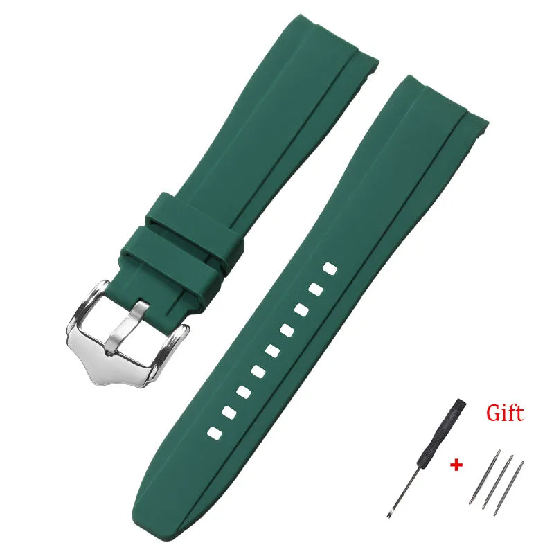 20mm 22mm Rubber Strap High Quality Curved End Silicone Watch Band for Swatch for Omega Moonswatch Bracelet Waterproof Wristband