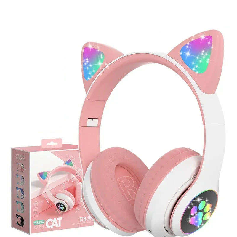 Wireless Cat Ears Headphone Pink