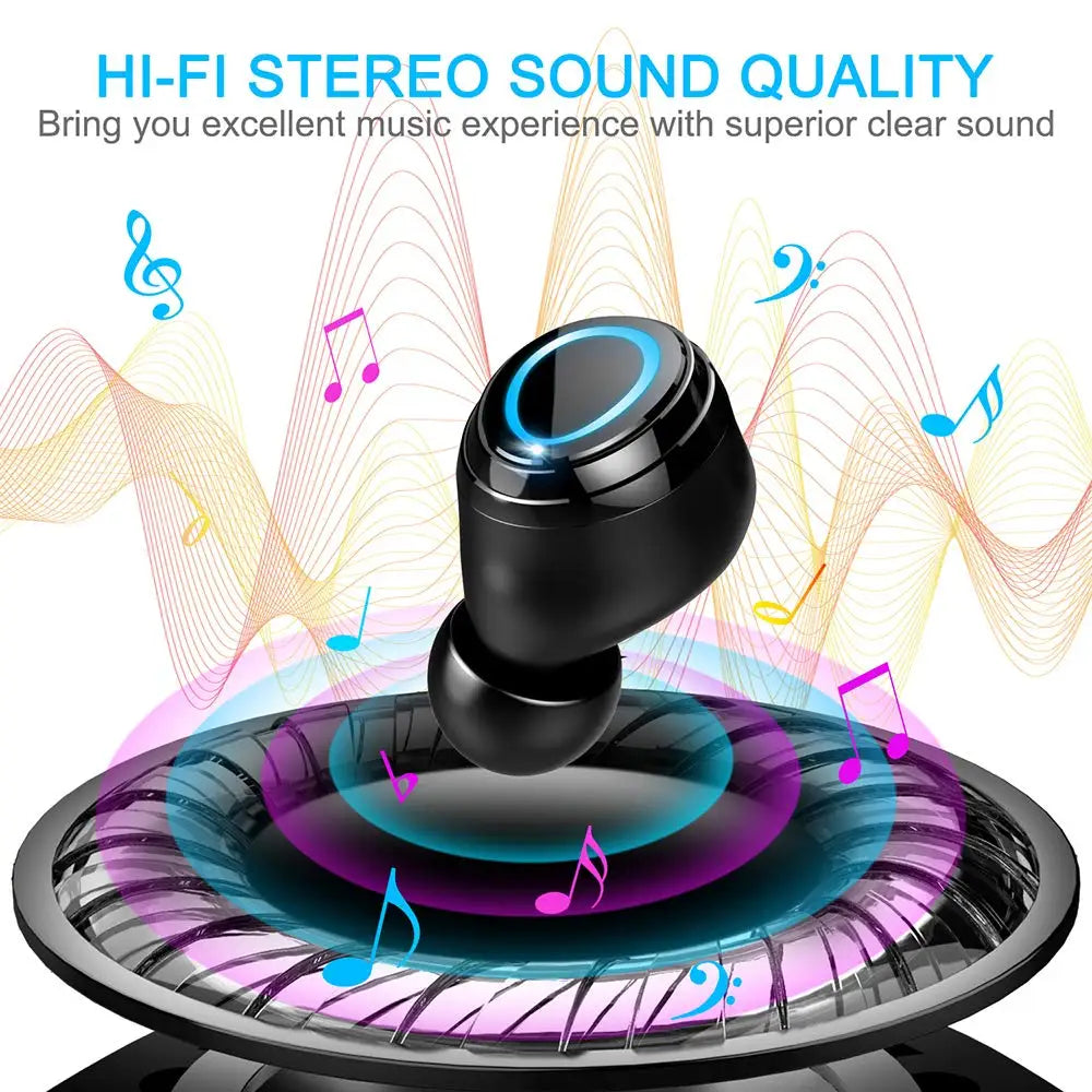 Bluetooth 5.3 Wireless Earbuds, IPX7 Waterproof Sports Earphones with Stereo Bass, In-Ear Noise Cancelling Mic, 140H Playtime.