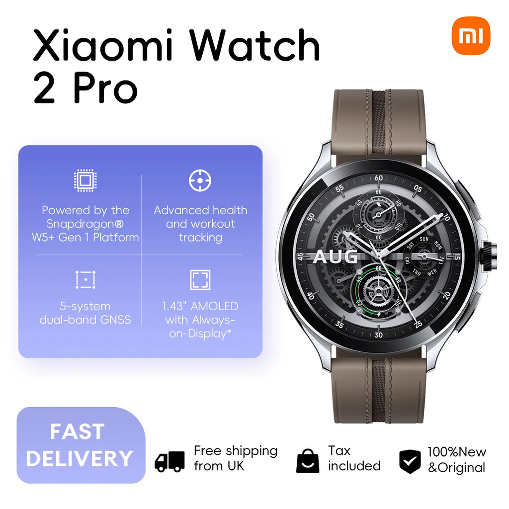 Xiaomi Watch 2 Pro, 2GB 32GB 1.43" AMOLED Display 326 PPI 150+ Sports Modes Qualcomm Snapdragon W5+ Gen 1 Magnetic Charge 54.5g