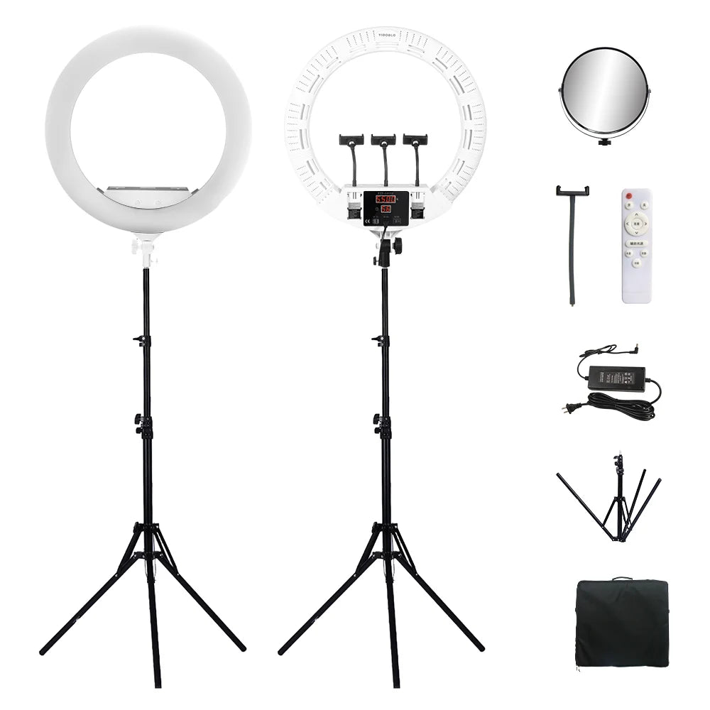 100W 22" Ring lamp 55cm Remote Control Ring Light Kit Super Bright LED Ring Lamp For Makeup Beauty Nail handbag & Tripod FD640