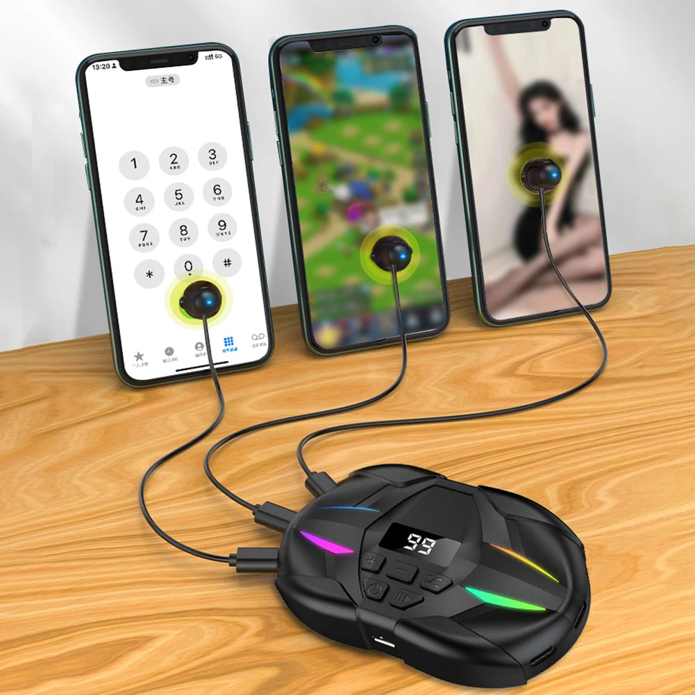Mobile Phone Screen Auto Clicker with Digital Display & RGB Light Phone Auto Clicker for Games Live Broadcasts Deal Reward Tasks